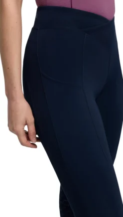 Reitleggings Damen Simone Cross Over FS26, Teilbesatz, Half-Grip