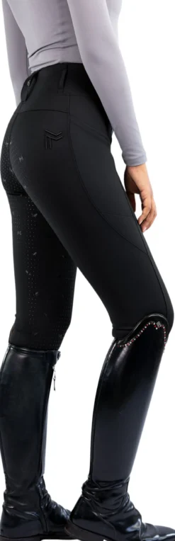Reitleggings Damen Studio Riding, Vollbesatz, Full-Grip