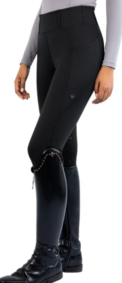 Reitleggings Damen Studio Riding, Vollbesatz, Full-Grip