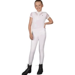 Reitleggings Kinder Kae Junior, Turnierreitleggings, Teilbesatz, Half-Grip