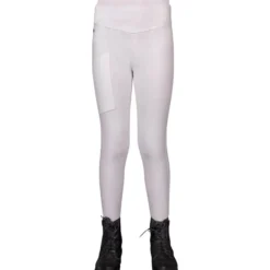 Reitleggings Kinder Kae Junior, Turnierreitleggings, Teilbesatz, Half-Grip