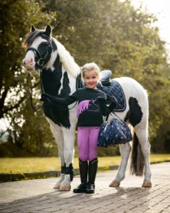 Reitleggings Kinder Lize Junior HW25, Vollbesatz, Full-Grip, High Waist