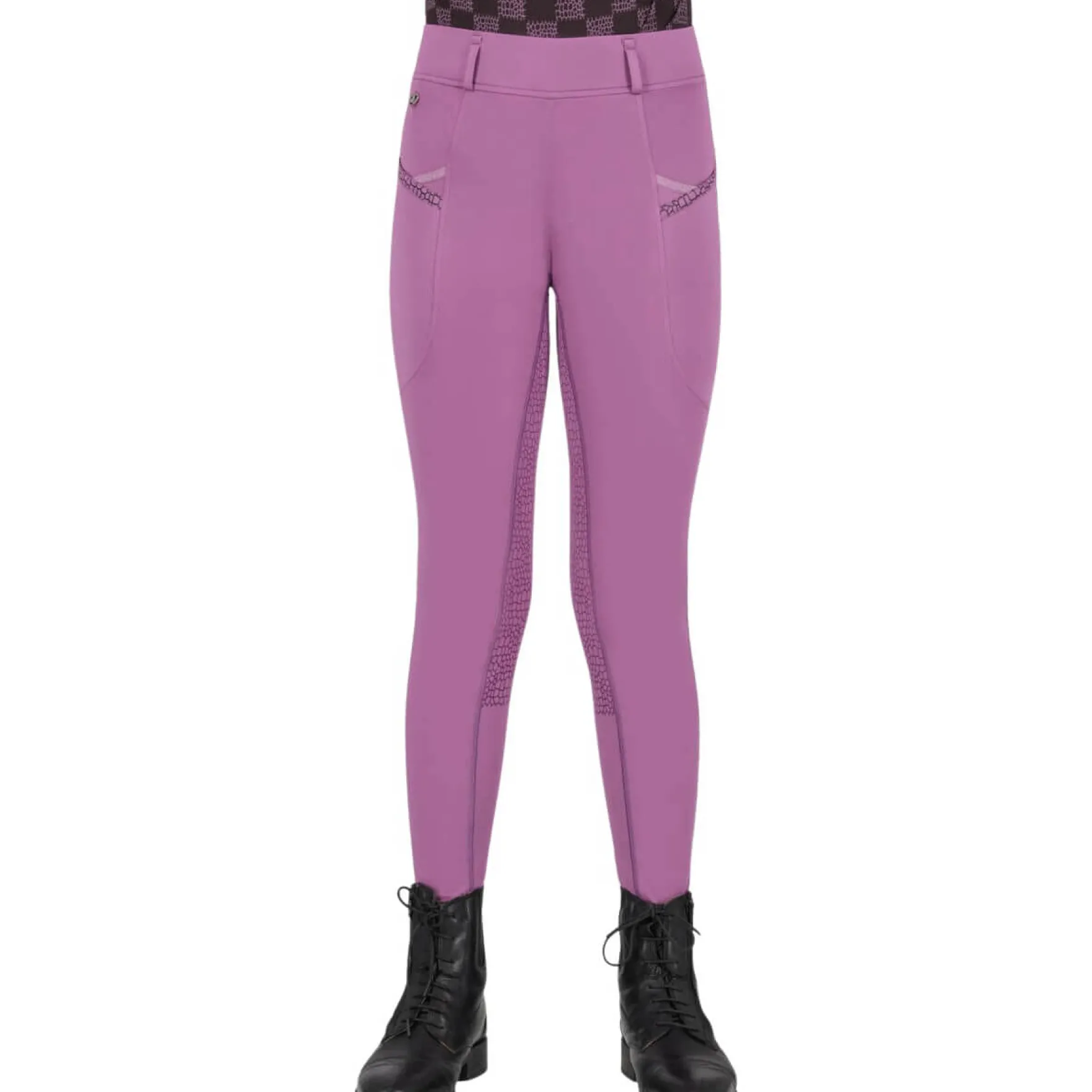 Reitleggings Kinder Lize Junior HW25, Vollbesatz, Full-Grip, High Waist