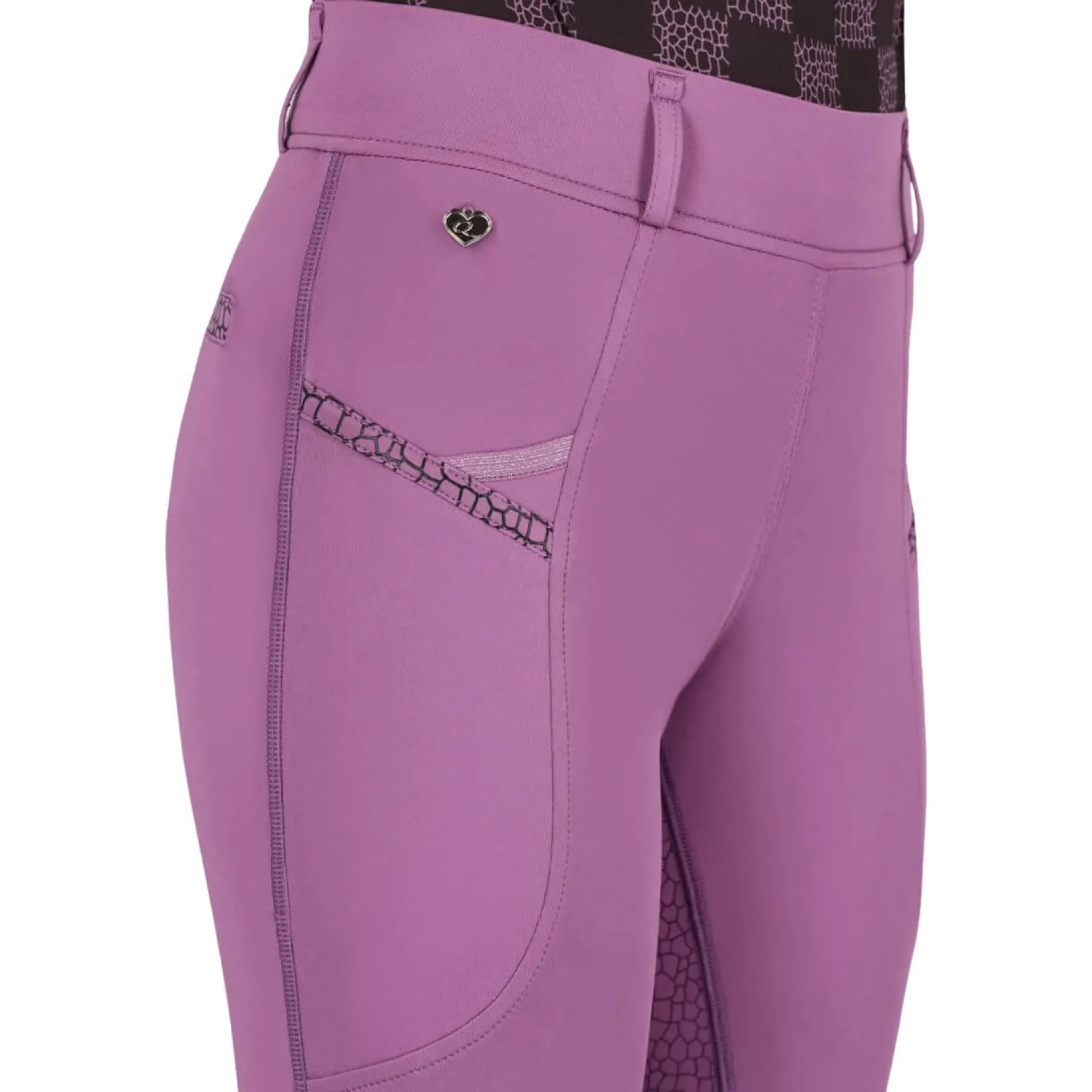Reitleggings Kinder Lize Junior HW25, Vollbesatz, Full-Grip, High Waist