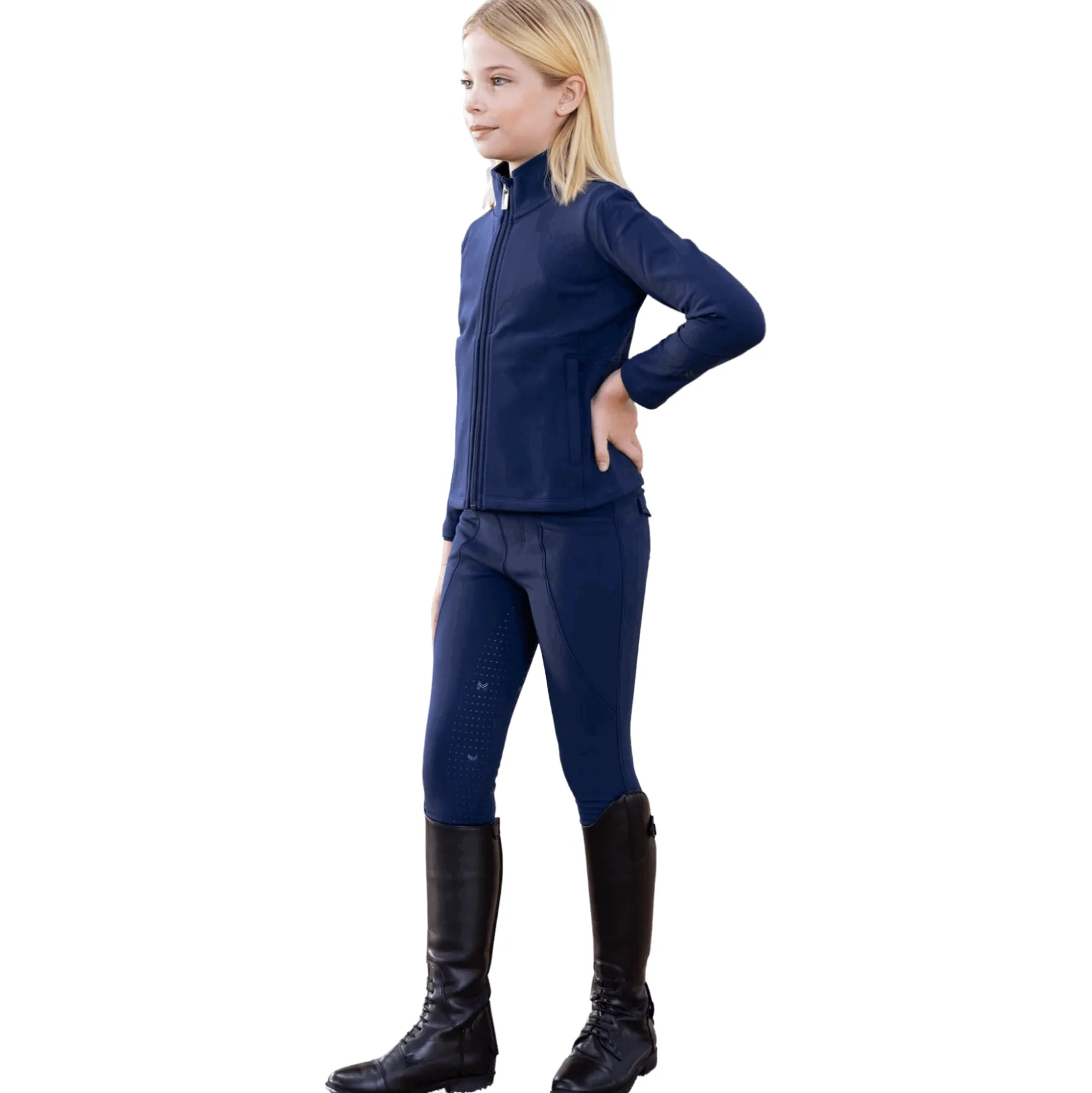 Reitleggings Kinder YR Winter Pro, Winter, Vollbesatz, Full-Grip