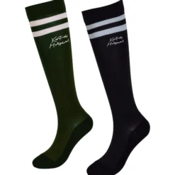 Reitsocken Unisex Streifen, 2 Paar