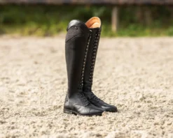 Reitstiefel Damen Hailey Adult, Lederreitstiefel, Schwarz