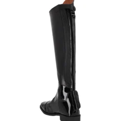 Reitstiefel Damen Lamira, Lederreitstiefel, Lack, Schwarz