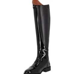 Reitstiefel Damen Lamira, Lederreitstiefel, Lack, Schwarz