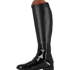 Reitstiefel Damen Lamira, Lederreitstiefel, Lack, Schwarz