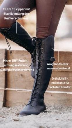 Reitstiefel Damen Longford All-Year Waterproof, Schwarz