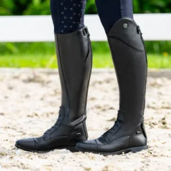 Reitstiefel Damen Lyssa Adult, Lederreitstiefel, Schwarz