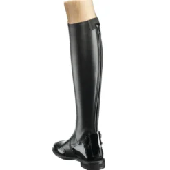 Reitstiefel Damen Marilyn Lack mit Budapester Lochmuster, Lederreitstiefel, Schwarz