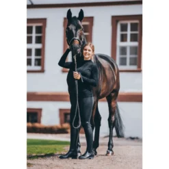 Reitstiefel Damen Nova Tall Vegan, Lederimitat, Schwarz