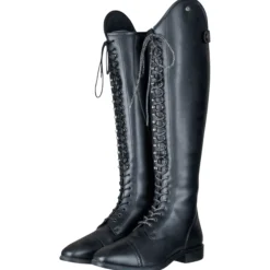 Reitstiefel Damen Portland Polo, mit Schnürung, Schwarz