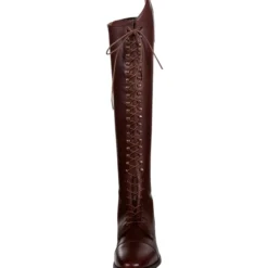 Reitstiefel Elegant Lace Standard, mit Schnürung, Lederreitstiefel, Damen, Herren, Braun