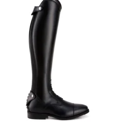 Reitstiefel Italo 02, Lederreitstiefel, Damen, Herren, Smooth Black