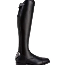 Reitstiefel Italo 01, Lederreitstiefel, Damen, Herren, Smooth Black
