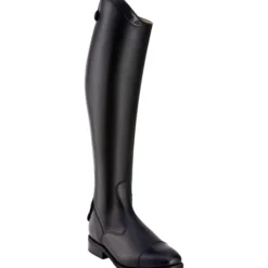Reitstiefel Italo 01, Lederreitstiefel, Damen, Herren, Smooth Black