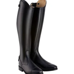 Reitstiefel Italo 01, Lederreitstiefel, Damen, Herren, Smooth Black