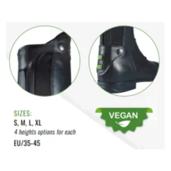 Reitstiefel Kent Vegan Boots aus Mikrofaser, Damen, Herren, Schwarz