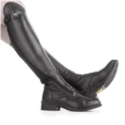 Reitstiefel Maximus, Lederreitstiefel, Damen, Herren, Schwarz