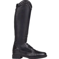 Reitstiefel Mädchen Jaimy Junior, Lederreitstiefel, Schwarz