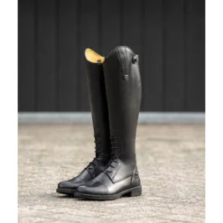 Reitstiefel Mädchen Julia Junior, Lederreitstiefel, Schwarz