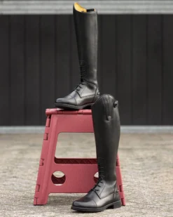 Reitstiefel Mädchen Julia Junior, Lederreitstiefel, Schwarz