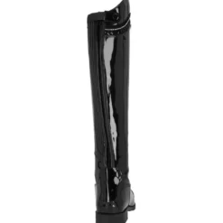Reitstiefel Mädchen Lamira Junior, Lederreitstiefel, Lack, Schwarz