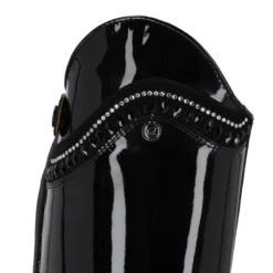 Reitstiefel Mädchen Lamira Junior, Lederreitstiefel, Lack, Schwarz