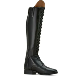 Reitstiefel Palisade Lace, Damen, Lederreitstiefel, Schwarz/Schwarz Saffiano