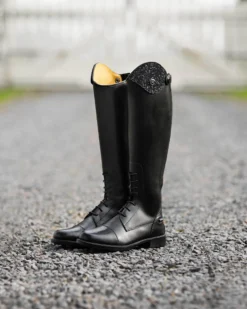 Reitstiefel Romy Junior, Lederreitstiefel, Mädchen, Damen, Schwarz