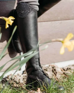 Reitstiefel Romy Junior, Lederreitstiefel, Mädchen, Damen, Schwarz