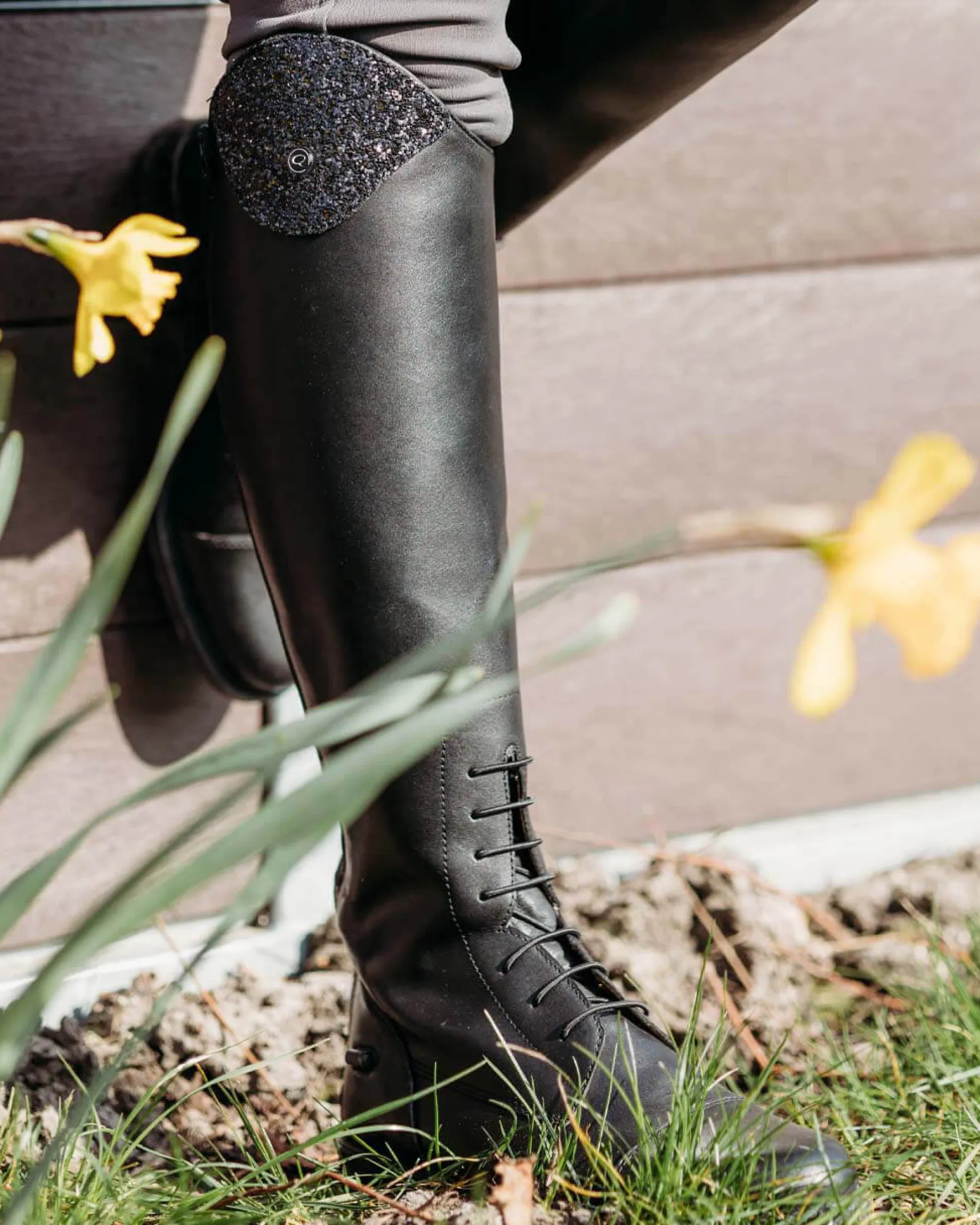 Reitstiefel Romy Junior, Lederreitstiefel, Mädchen, Damen, Schwarz
