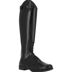 Reitstiefel Romy Junior, Lederreitstiefel, Mädchen, Damen, Schwarz