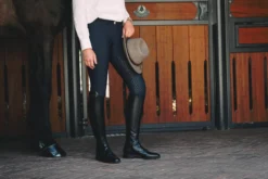Reitstiefel Slim mit Schnürung, Lederreitstiefel, Damen, Herren, schwarz