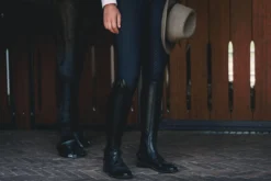 Reitstiefel Slim mit Schnürung, Lederreitstiefel, Damen, Herren, schwarz