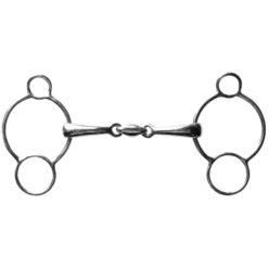 3-Ring Gebiss, doppelt gebrochen, Edelstahl