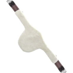 Sattelgurt 3A008FR, Stollengurt, Leder, mit Kunstfell, beidseitig elastisch