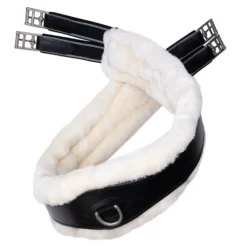 Sattelgurt 2-in-1 Sohoflex, Langgurt, Leder, mit Fell