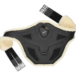 Sattelgurt Techno Fur, Stollengurt, Veganes Leder, mit Kunstfell