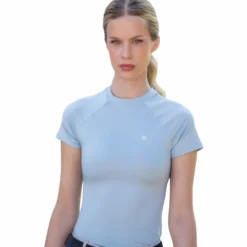Shirt Damen Dynamic Base Layer Ice Blue, Trainingsshirt, UV-Shirt, kurzarm