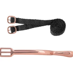 Sporen Damen Roségold mit Sporenriemen, Dornsporen, abgerundet