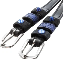 Sporenriemen Ocean, Leder, mit Glitzersteinen